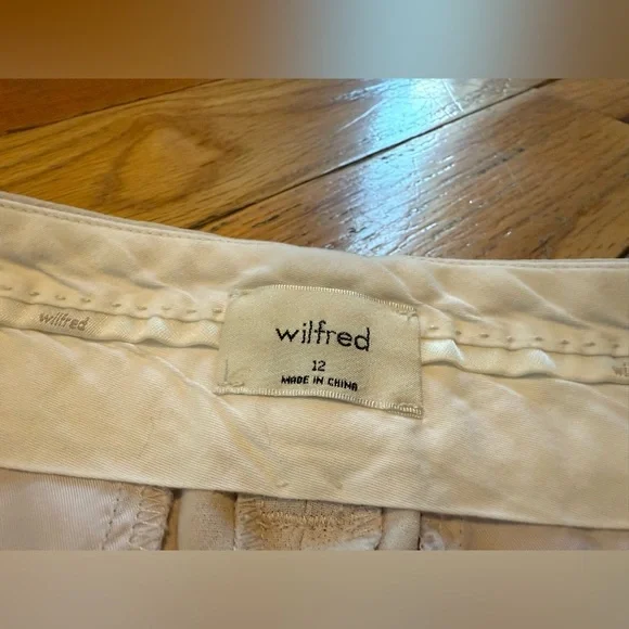 Wilfred Aritzia High Rise Pleated Wide Leg Trouser Pants Womens Size 12 Ivory - Picture 7 of 15